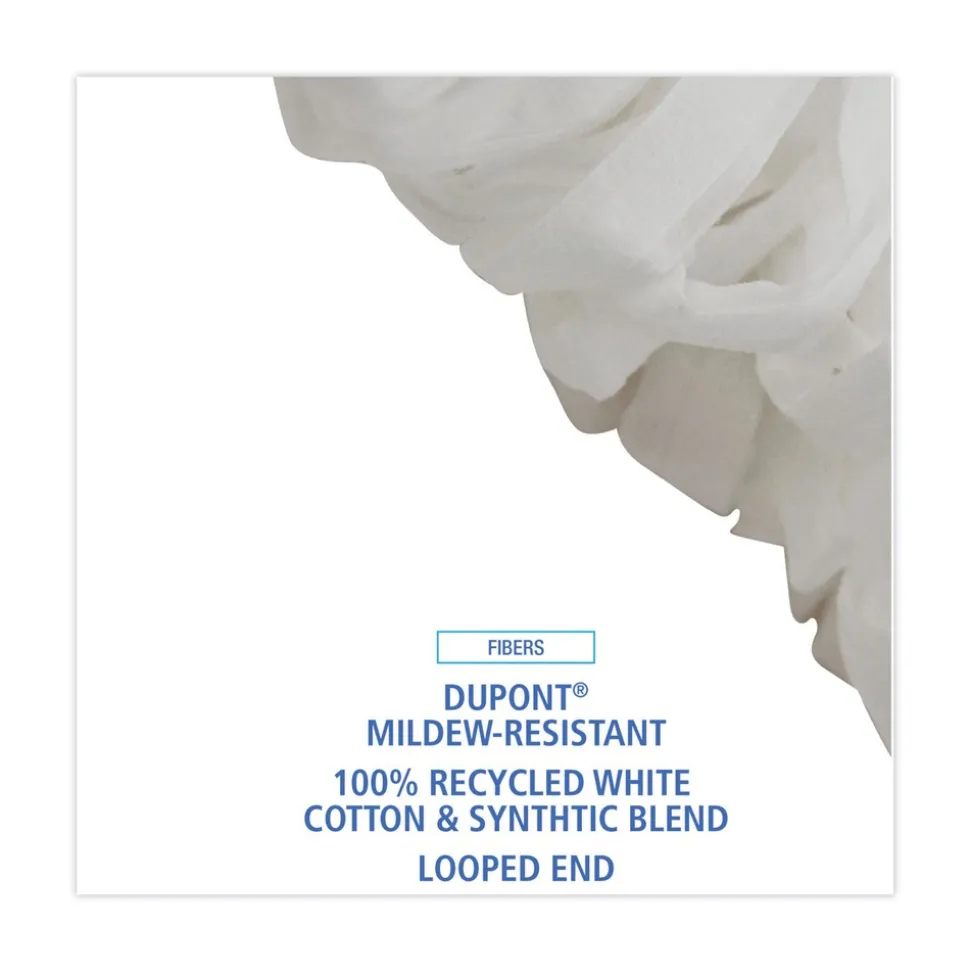 Boardwalk Enviro Clean Looped Mop Head With Tailband - Large, White (12/Carton)