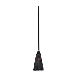 Boardwalk Flag Tipped Poly Bristle 37 in. - 38 in. Length Lobby Broom - Natural/Black (1 Dozen)