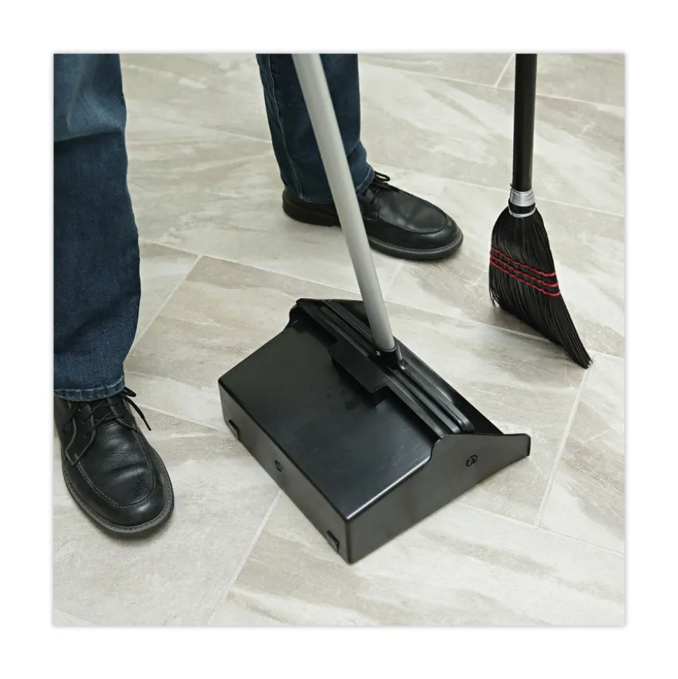 Boardwalk Flag Tipped Poly Bristle 37 in. - 38 in. Length Lobby Broom - Natural/Black (1 Dozen)