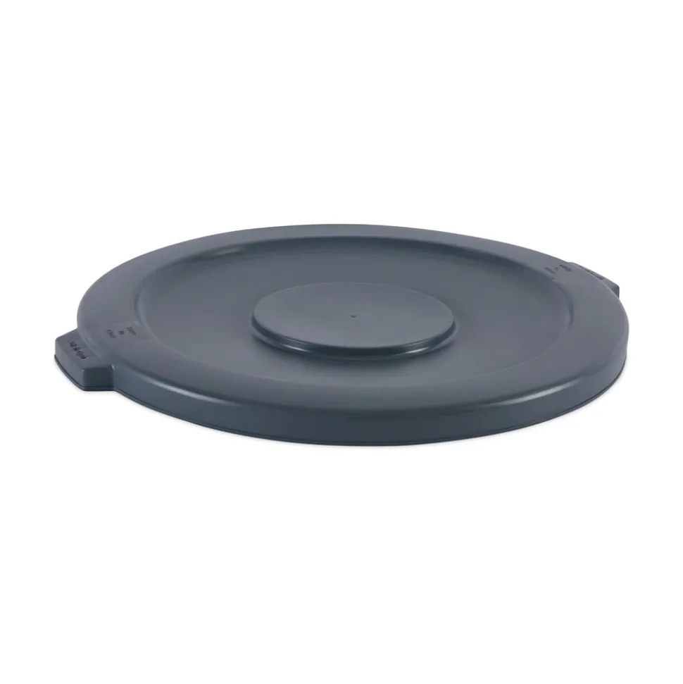Boardwalk Flat-Top Round Lids for 44 Gallon Waste Receptacles - Gray