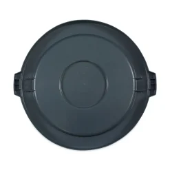Boardwalk Flat-Top Round Lids for 44 Gallon Waste Receptacles - Gray