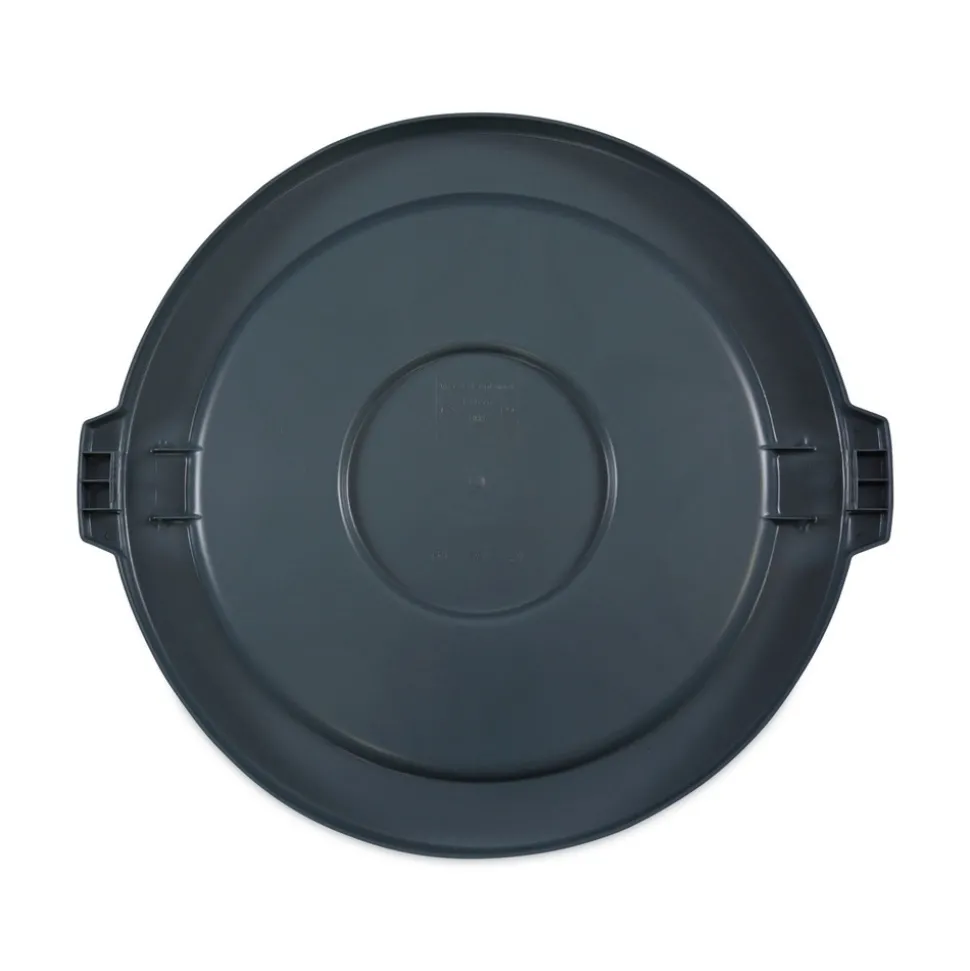 Boardwalk Flat-Top Round Lids for 44 Gallon Waste Receptacles - Gray