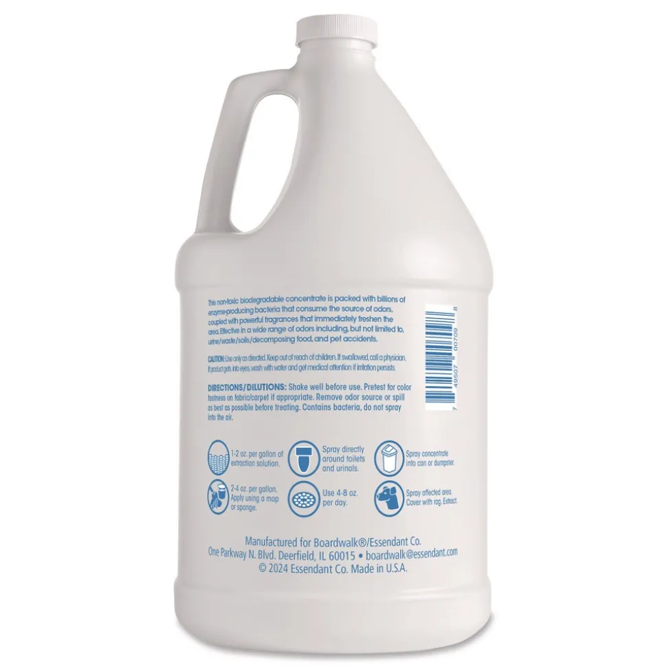 Boardwalk 1-Gallon Jug Odor Eliminator Enzyme Plus Concentrate - Lemon Scent (4/Carton)