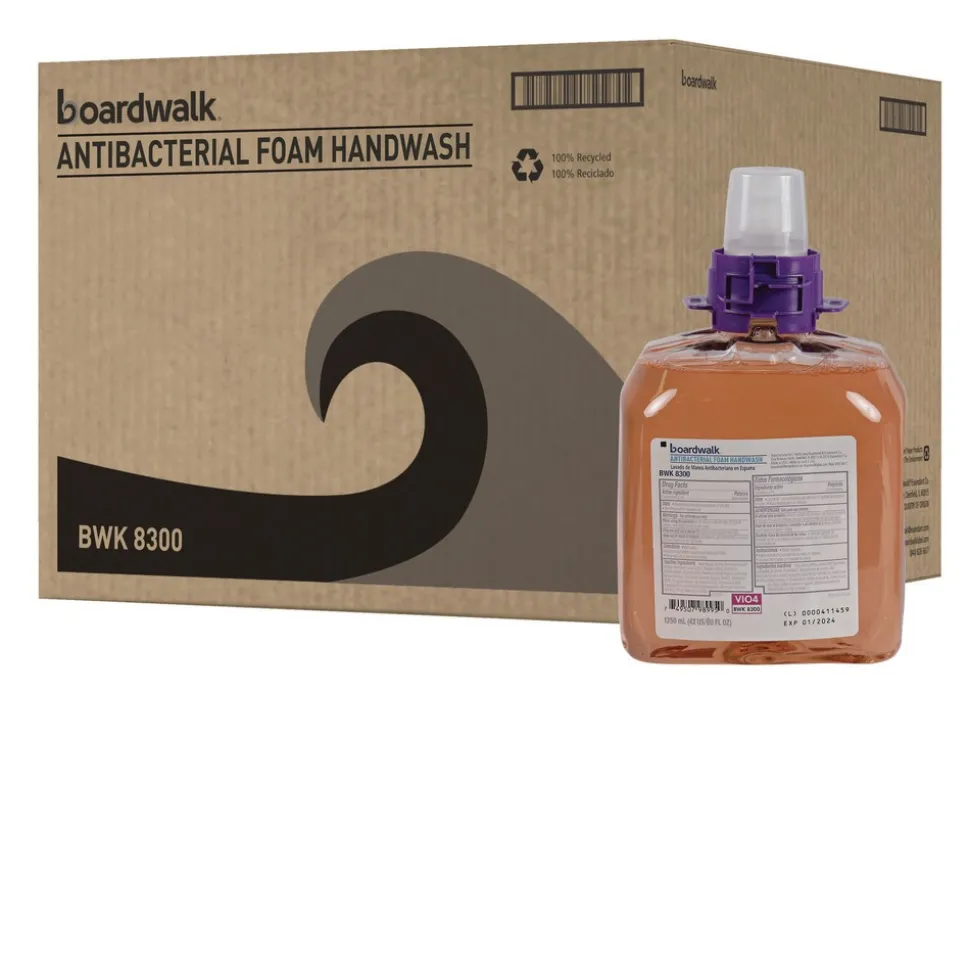 Boardwalk 6162-04-GCE00VL 1250 ml. Foam Antibacterial Handwash Refill - Fruity (4/Carton)