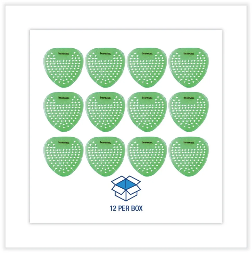 Boardwalk Gem Urinal Screens - Herbal Mint Scent, Green (12/Box)