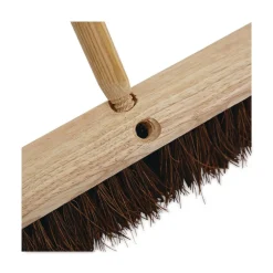 Boardwalk Heavy-Duty Threaded End Lacquered Hardwood 1.13 in. Diameter x 60 in. Broom Handle - Natural
