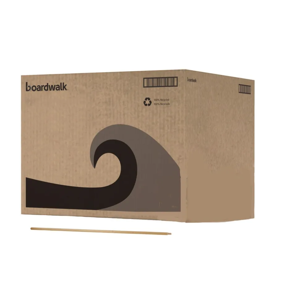 Boardwalk Heavy-Duty Threaded End Lacquered Hardwood 1.13 in. Diameter x 60 in. Broom Handle - Natural