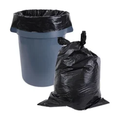 Boardwalk K7663WKK 60 Gallon 2.7 mil 38 in. x 63 in. Industrial Drum Liners Rolls - Black (50/Carton)