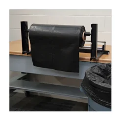 Boardwalk K7663WKK 60 Gallon 2.7 mil 38 in. x 63 in. Industrial Drum Liners Rolls - Black (50/Carton)