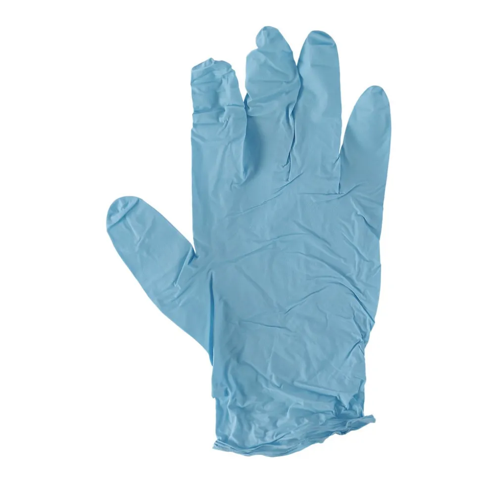 Boardwalk 382LBXA 5 mil 9.5 in. Long Powder-Free Disposable Examination Nitrile Gloves - Large, Blue (100/Box)