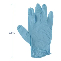 Boardwalk 382LBXA 5 mil 9.5 in. Long Powder-Free Disposable Examination Nitrile Gloves - Large, Blue (100/Box)