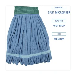 Boardwalk Microfiber Looped-End Wet Mop Head - Medium, Blue