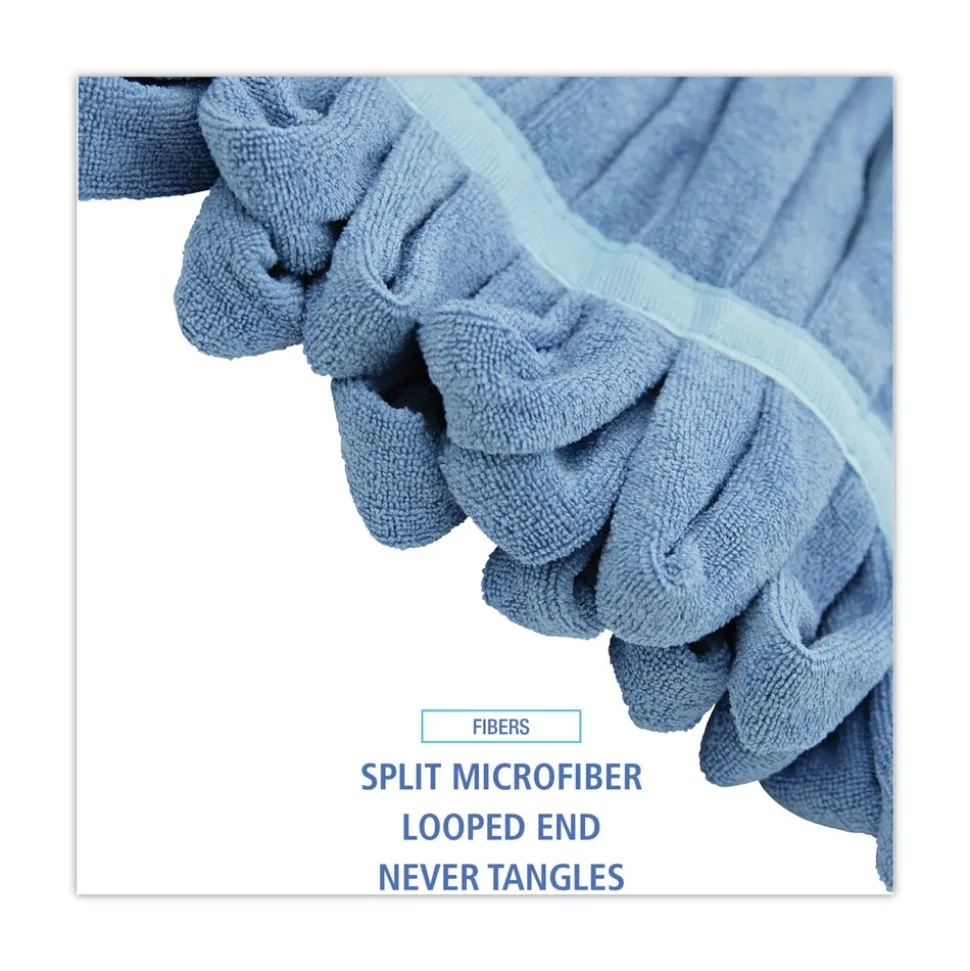 Boardwalk Microfiber Looped-End Wet Mop Head - Medium, Blue