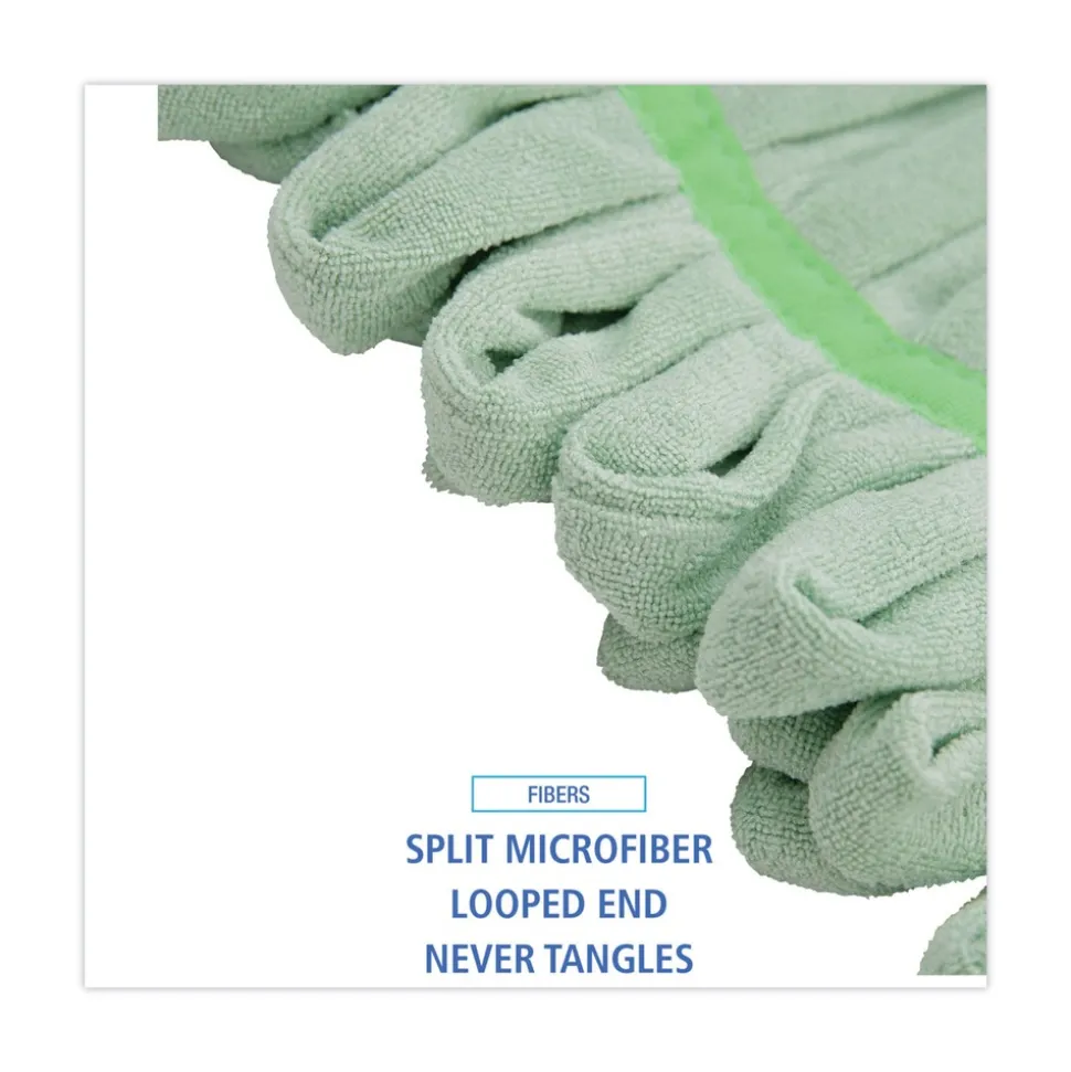 Boardwalk Microfiber Looped-End Wet Mop Head - Medium, Green