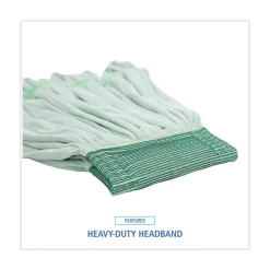 Boardwalk Microfiber Looped-End Wet Mop Head - Medium, Green