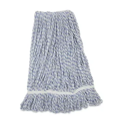 Boardwalk Narrow Floor Finish Rayon/Polyester Mop Head - Large, White/Blue (12/Carton)
