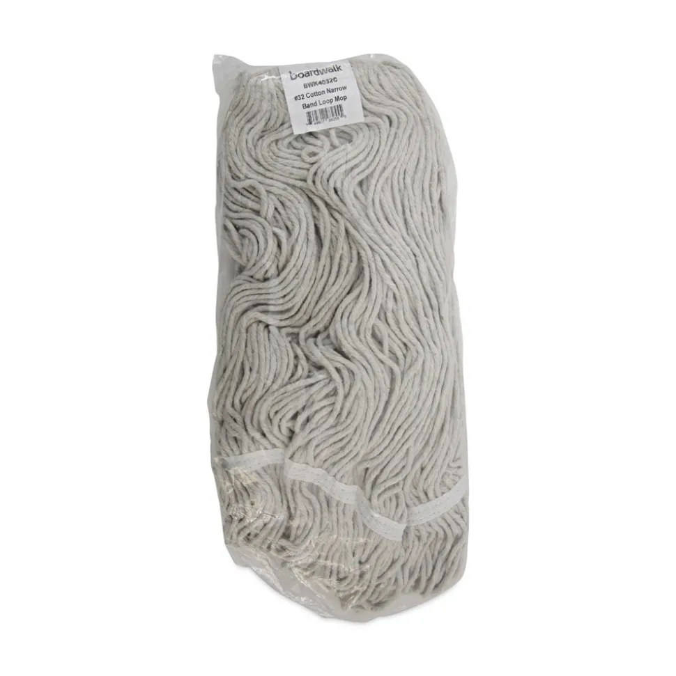 Boardwalk No. 32 Loop Web/Tailband Value Standard Cotton Mop Head - White (12/Carton)