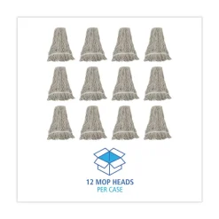 Boardwalk No. 32 Loop Web/Tailband Value Standard Cotton Mop Head - White (12/Carton)