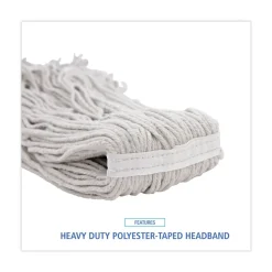 Boardwalk No. 32 Loop Web/Tailband Value Standard Cotton Mop Head - White (12/Carton)