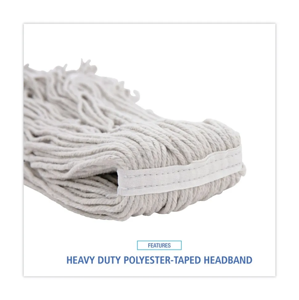 Boardwalk No. 32 Loop Web/Tailband Value Standard Cotton Mop Head - White (12/Carton)