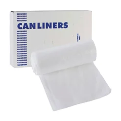 Boardwalk 1000-Piece/Carton High-Density 10-Gallon 6-Micron 24 in. x 23 in. Can Liners - Natural