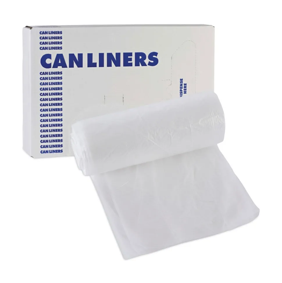Boardwalk 1000-Piece/Carton High-Density 10-Gallon 6-Micron 24 in. x 23 in. Can Liners - Natural
