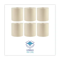 Boardwalk 1-Ply 8 in. x 800 ft. Green Xtra Roll Towels - Natural (6 Rolls/Carton)