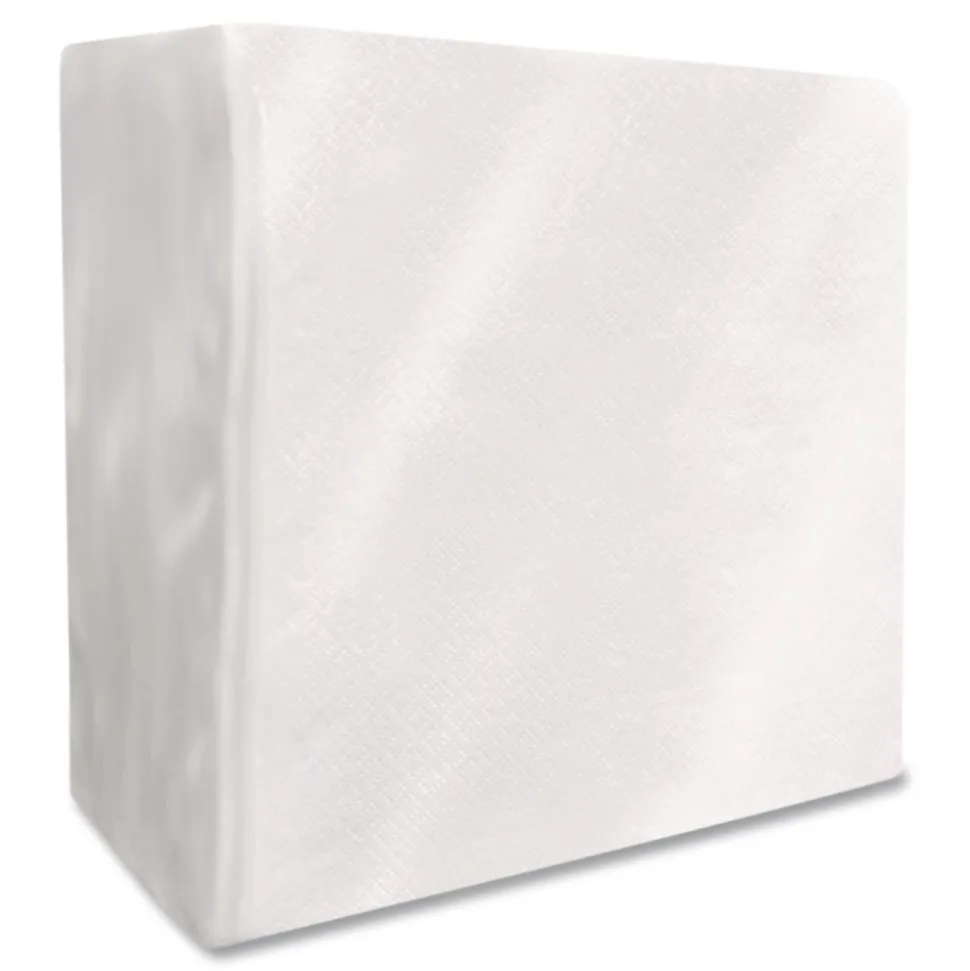 Boardwalk 1-Ply 16 in. x 16 in. Dinner Napkins - White (250/Pack, 12 Packs/Carton)
