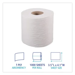 Boardwalk 1-Ply Septic Safe Toilet Tissue - White (96/Carton)
