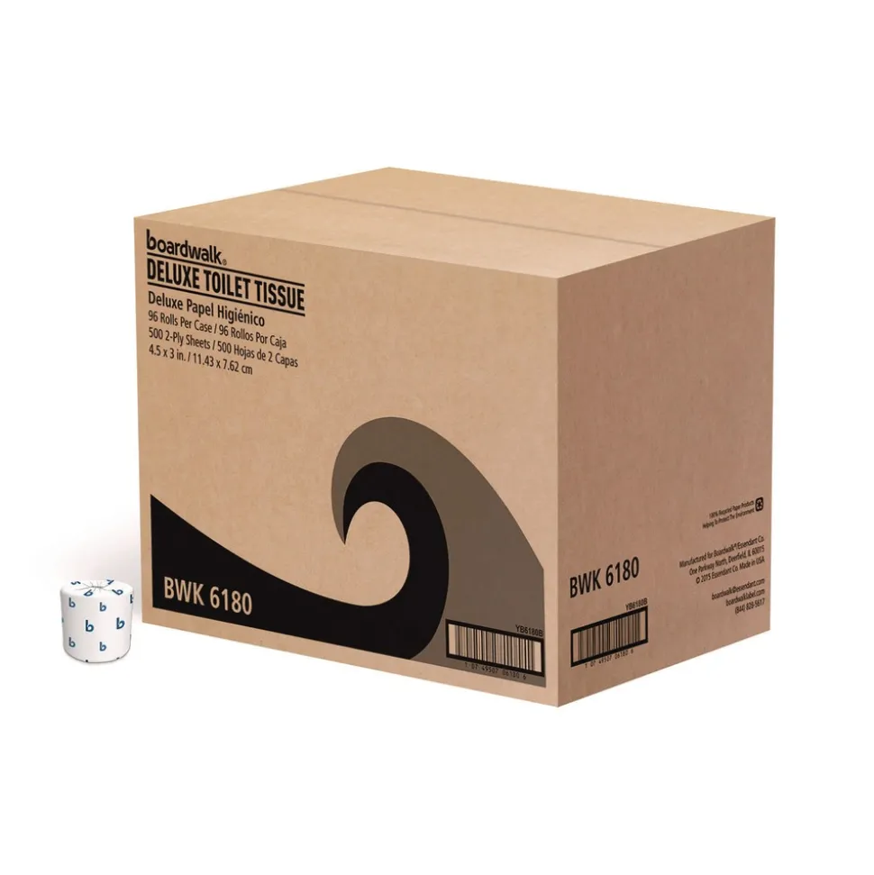 Boardwalk 2-Ply Septic Safe 125 ft. Roll Length Toilet Tissue - White (96/Carton)