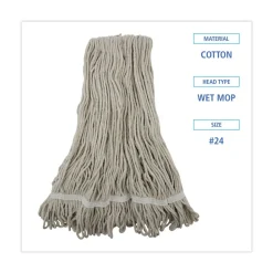 Boardwalk Pro Loop Web/Tailband Cotton Wet Mop Head (12/Carton)