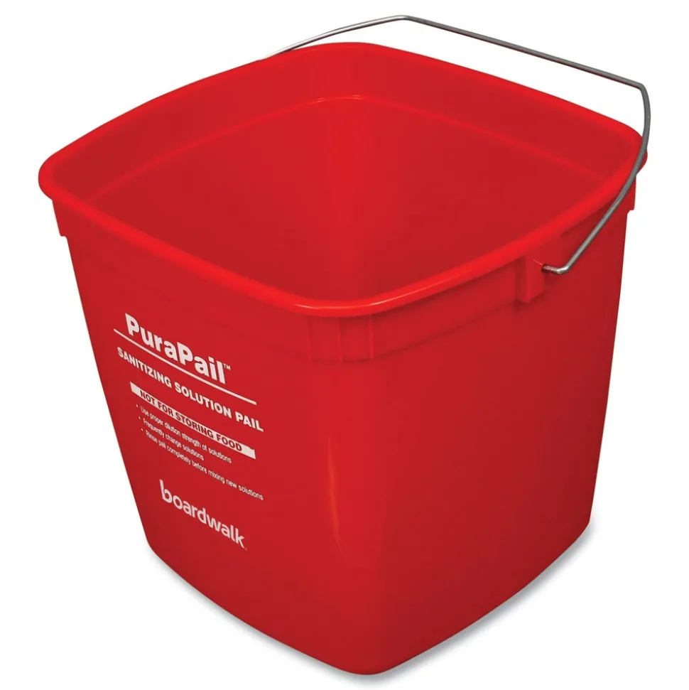 Boardwalk PuraPail 6 qt. Polypropylene Bucket - Red/White