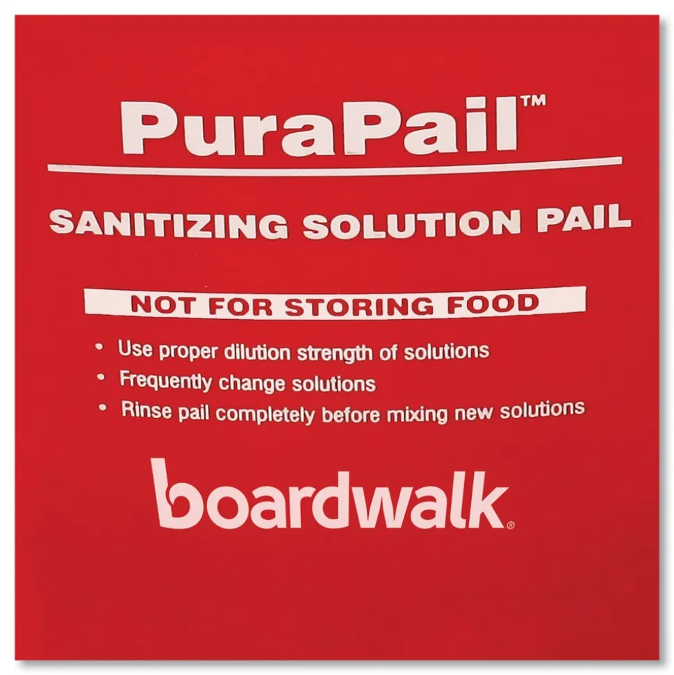 Boardwalk PuraPail 6 qt. Polypropylene Bucket - Red/White