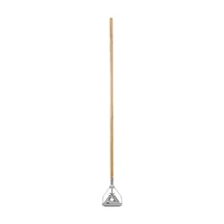 Boardwalk Quick Change 0.88 in. Diameter x 54 in. Metal Head Wooden Mop Handle - Junior, Natural