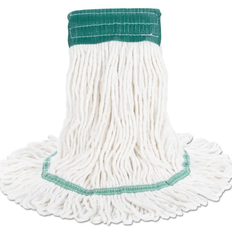 Boardwalk Super Loop Wet Mop Head with Cotton/Synthetic Fiber and 5 in. Headband - Medium, White (12/Carton)