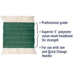 Boardwalk Super Loop Wet Mop Head with Cotton/Synthetic Fiber and 5 in. Headband - Medium, White (12/Carton)