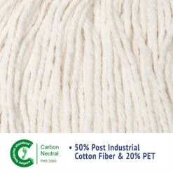 Boardwalk Super Loop Wet Mop Head with Cotton/Synthetic Fiber and 5 in. Headband - Medium, White (12/Carton)