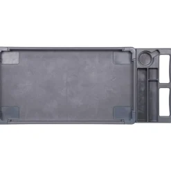 Boardwalk UC4018BWK23 17.25 in. x 40 in. x 33.5 in. 2-Shelf Plastic Utility Cart - Gray