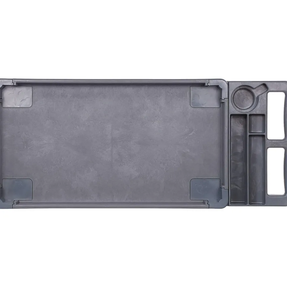 Boardwalk UC4018BWK23 17.25 in. x 40 in. x 33.5 in. 2-Shelf Plastic Utility Cart - Gray