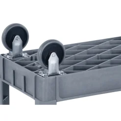 Boardwalk UC4018BWK23 17.25 in. x 40 in. x 33.5 in. 2-Shelf Plastic Utility Cart - Gray