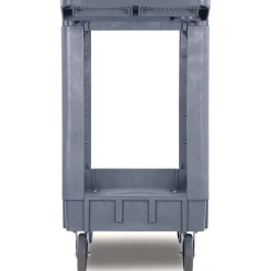 Boardwalk UC4018BWK23 17.25 in. x 40 in. x 33.5 in. 2-Shelf Plastic Utility Cart - Gray