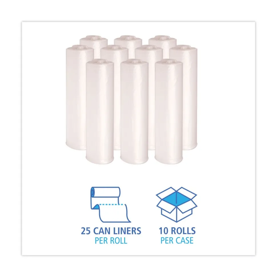 Boardwalk V8046HNKR02 40 in. x 46 in. 45 gal. 13 mic High-Density Can Liners - Natural (250/Carton)