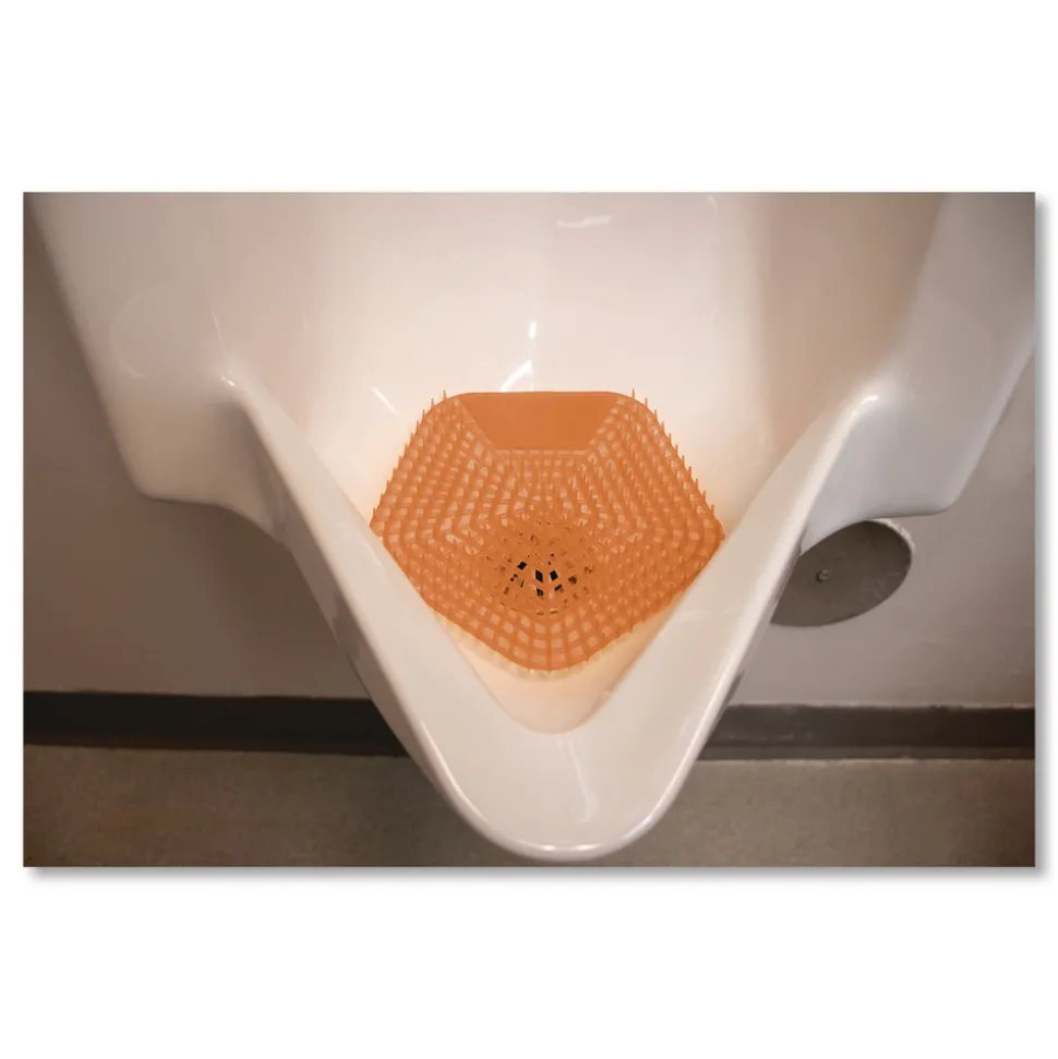 Boardwalk WCBX-P-010I010I-04-AAS80- 0.11 oz WCBasix Urinal Screen - Mango Mist Scent, Orange (10/Box)