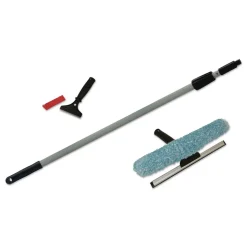 Boardwalk Window Cleaning Kit, 12-in Wide Combo Washer/Squeegee, 8 ft Extension Pole, 4-in Wide Scraper with 8-in Handle