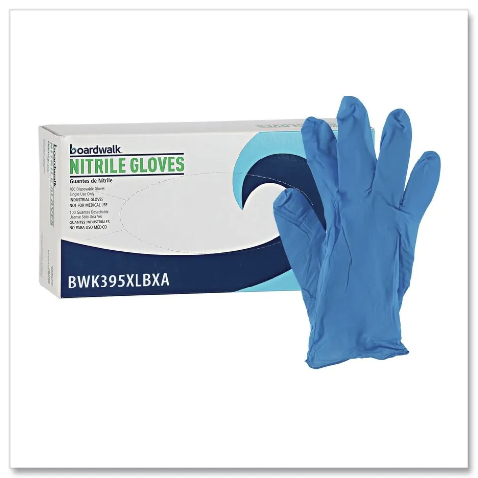 Boardwalk 395XLCTA 5 mil Disposable General-Purpose Powder-Free Nitrile Gloves - X-Large, Blue (1000/Carton)