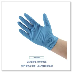 Boardwalk 395XLCTA 5 mil Disposable General-Purpose Powder-Free Nitrile Gloves - X-Large, Blue (1000/Carton)