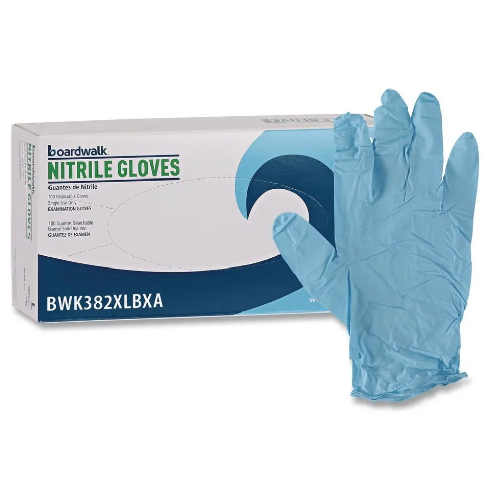Boardwalk 382XLCTA 5 mil. Disposable Examination Nitrile Gloves - X-Large, Blue (1000/Carton)