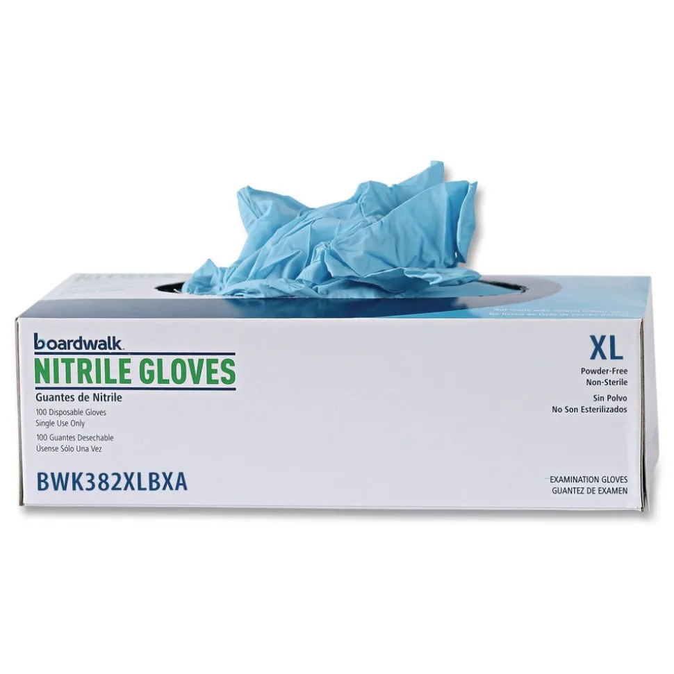 Boardwalk 382XLCTA 5 mil. Disposable Examination Nitrile Gloves - X-Large, Blue (1000/Carton)