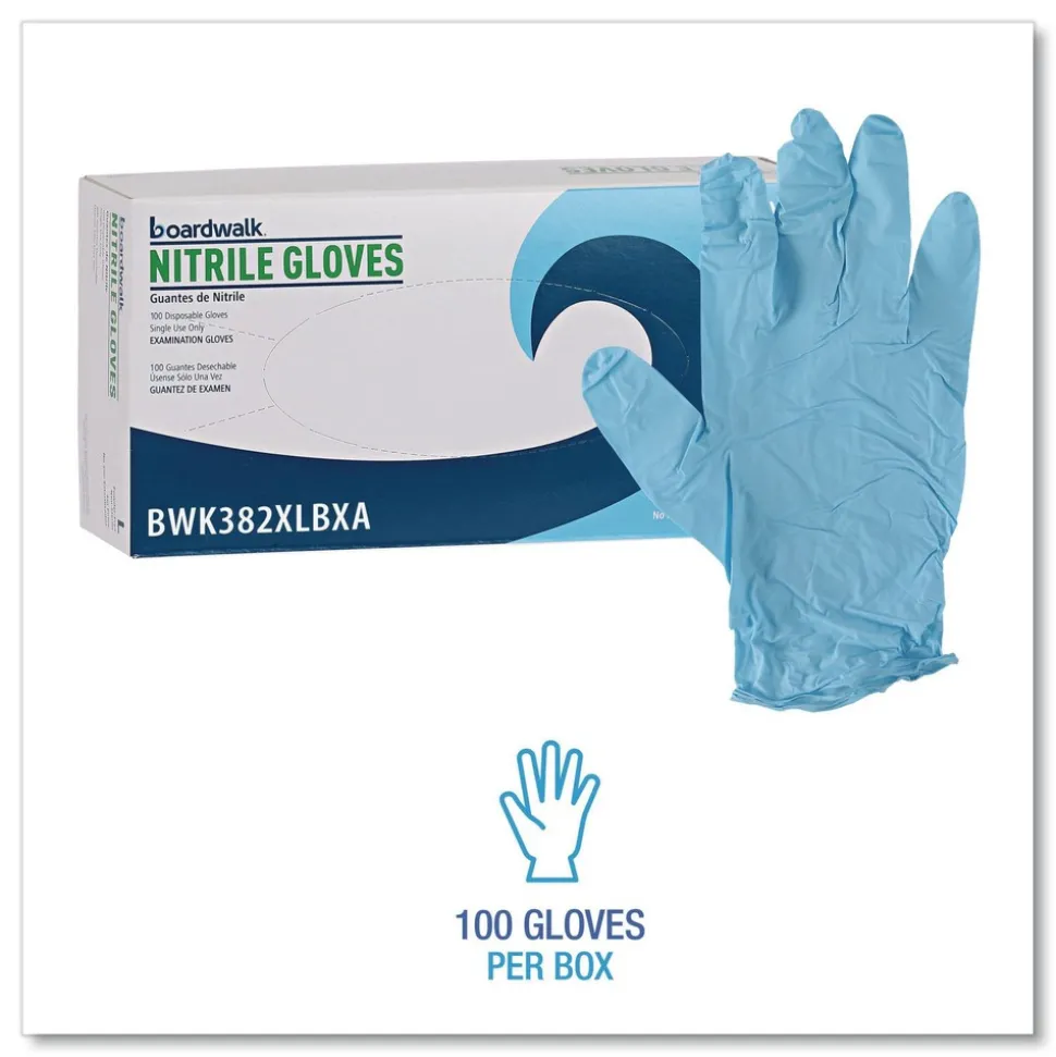 Boardwalk 382XLCTA 5 mil. Disposable Examination Nitrile Gloves - X-Large, Blue (1000/Carton)