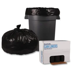 Boardwalk X7658XKKR01 38 in. x 58 in. 60 gal. 1.6 mil Recycled Low-Density Polyethylene Can Liners - Black (100/Carton)